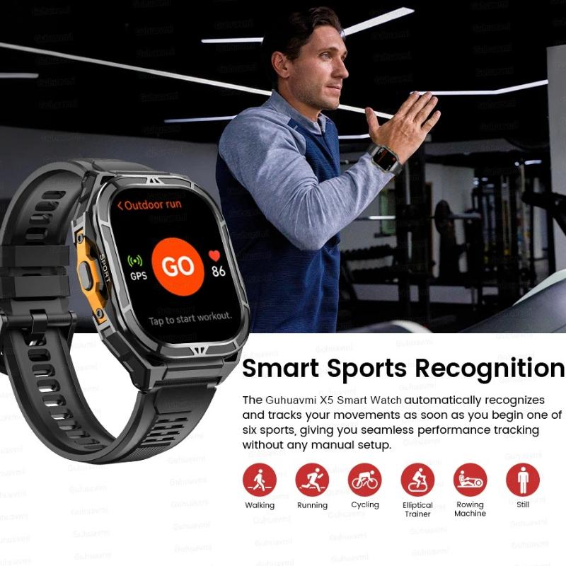 TREX3 Built-in GPS Smart Watch 10ATM Waterproof Compass 530mAh Battery Bluetooth Call 70+sports Modes Men Watches 1.96-inch AMOLED HD Smartwatch