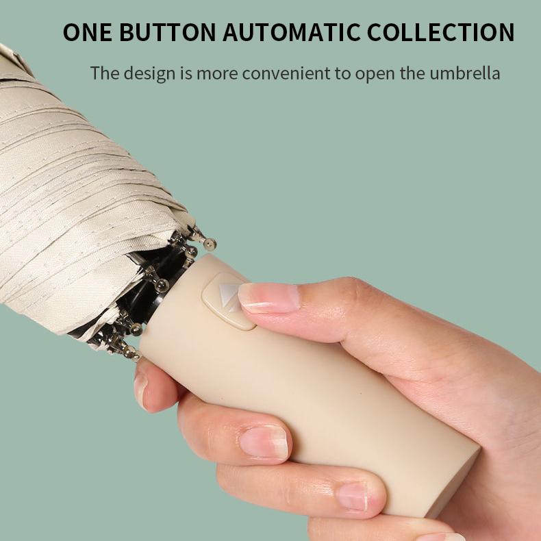 Automatik-Taschenschirm mit 12 Knochen, 105 cm Durchmesser, für Sonnen- und Regenschutz.