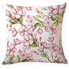 Chinesischer Stil Blumen und Grüne Blätter Kissenbezug Blumen und Blätter Sofa Kissen Sitzkissenbezug Premium Langlebig