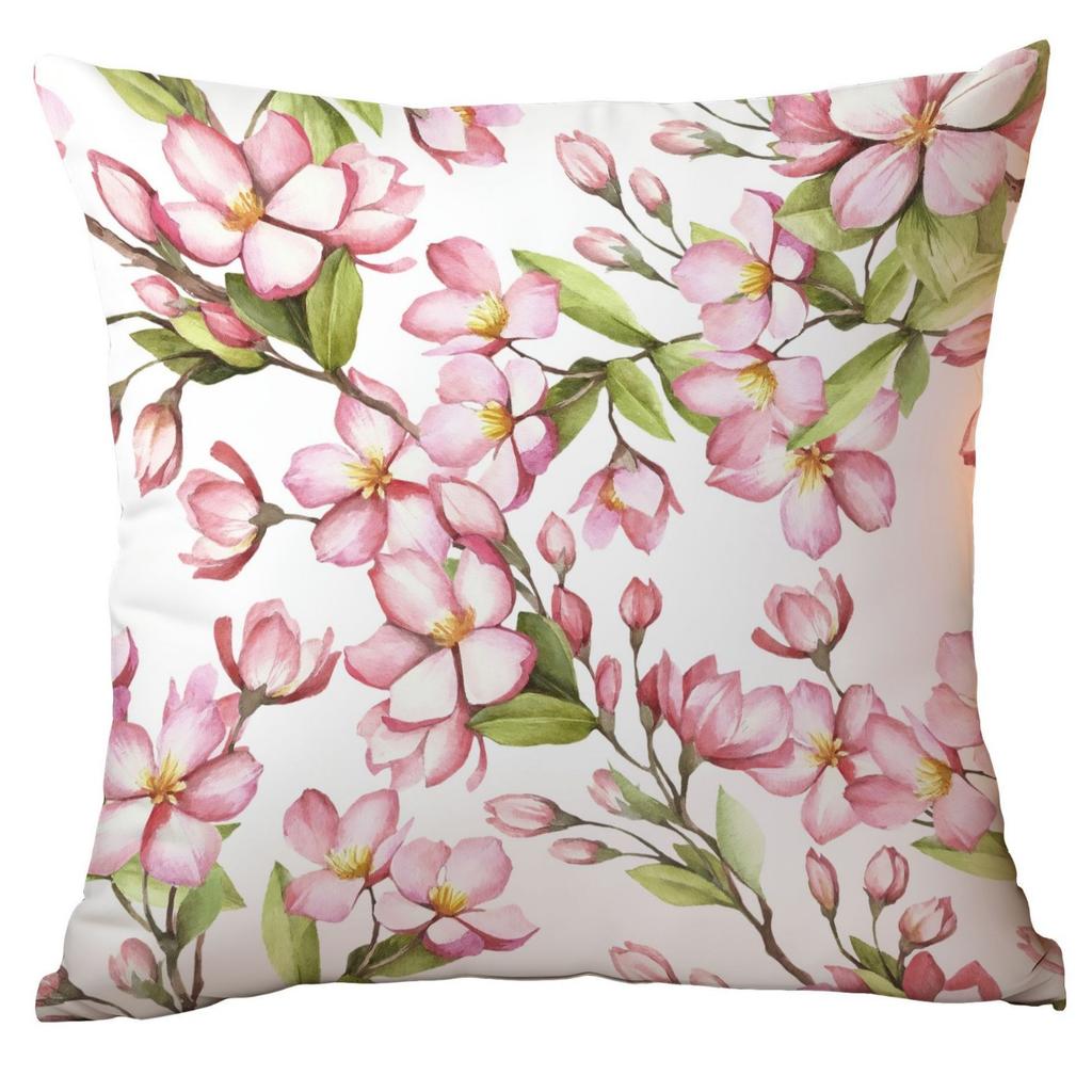 Chinesischer Stil Blumen und Grüne Blätter Kissenbezug Blumen und Blätter Sofa Kissen Sitzkissenbezug Premium Langlebig