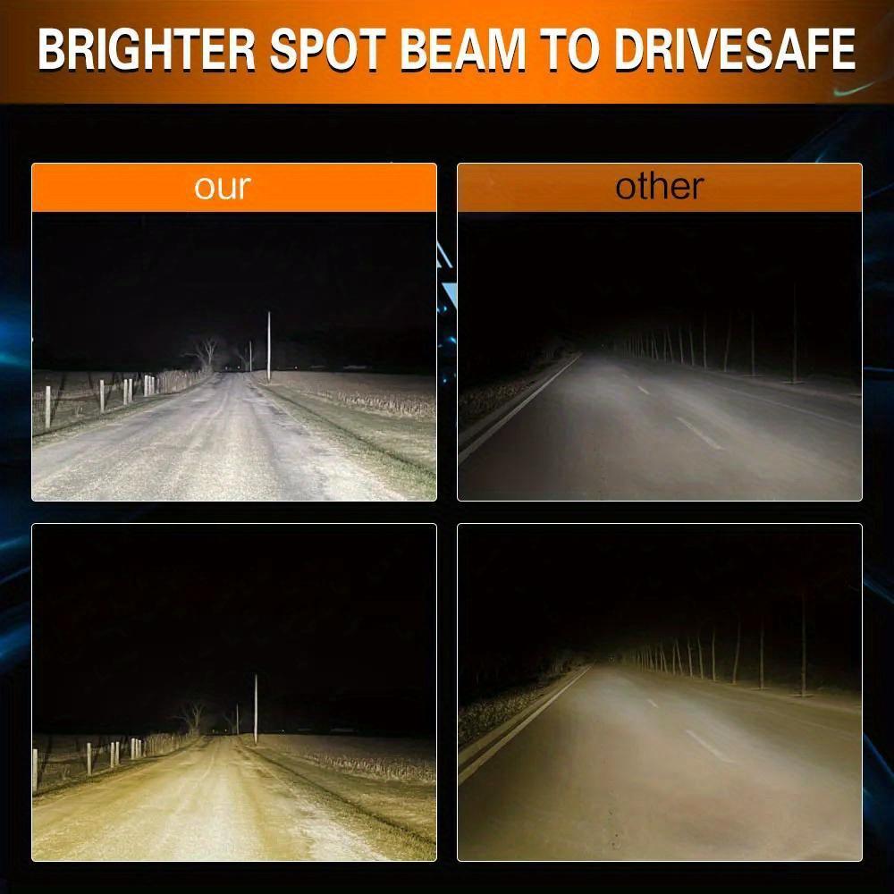 4inch Motorcycle LED Spotlight, White Yellow Dual Color Hi/Low Beam Auxiliary Driving Light Fog Lamps for Car Trucks SUV 12V 24V