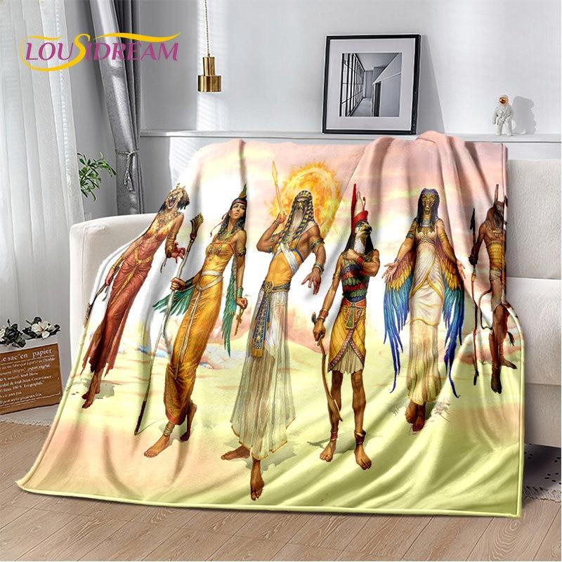 3D Egyptian Mythology Pharaoh Hieroglyphics Soft Plush Blanket,Flannel Blanket Throw Blanket for Living Room Bedroom Sofa Picnic