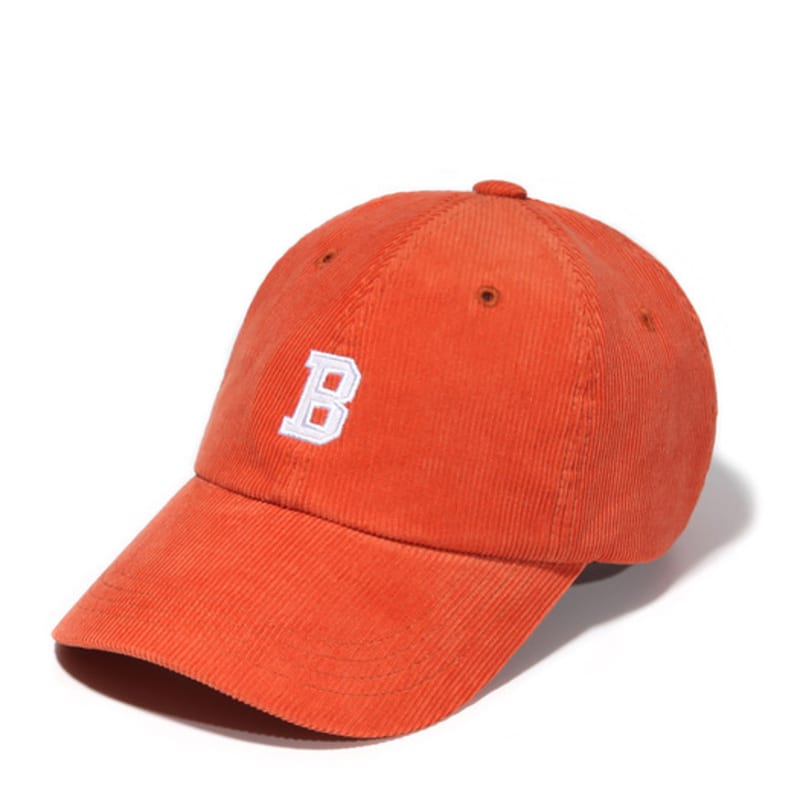 BUTDEEP Corduroy Bee Logo Curve Cap - Orange