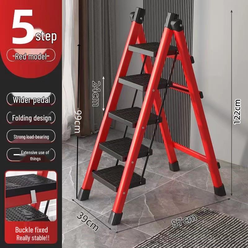 Multifunctional Folding Telescopic Indoor A-Frame Ladder, Portable 4-Step Household Climbing Ladder