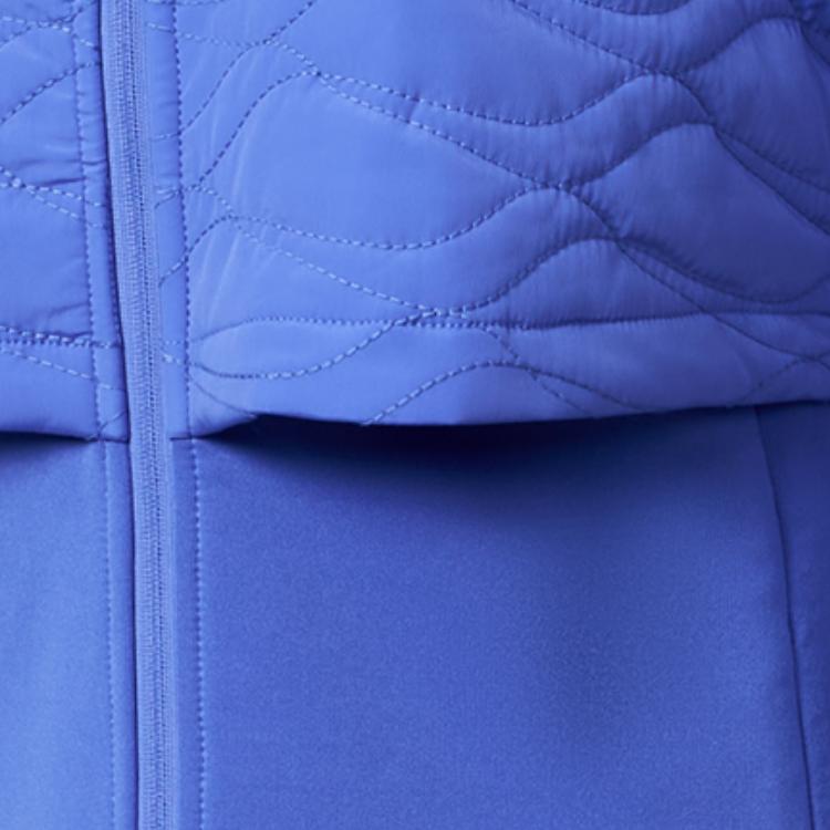 SAUCONY Solid Color Zip Collar Cotton Jacket Women Jackets Vacation-Blue SC1230124A-BL07