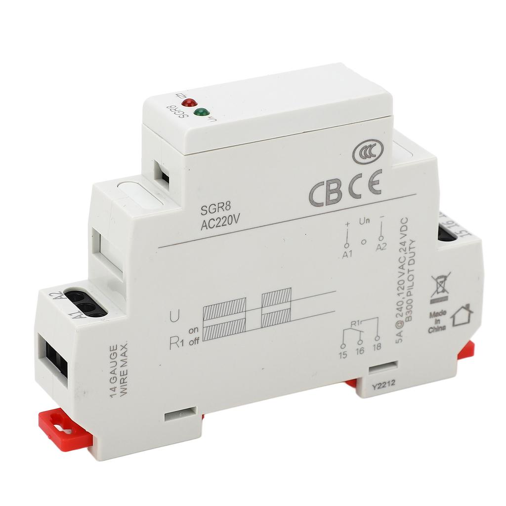 Intermediate Relay Auxiliary Circuit Relay 5A 16A 12‑240V AC DC with LED Indicator for Safety