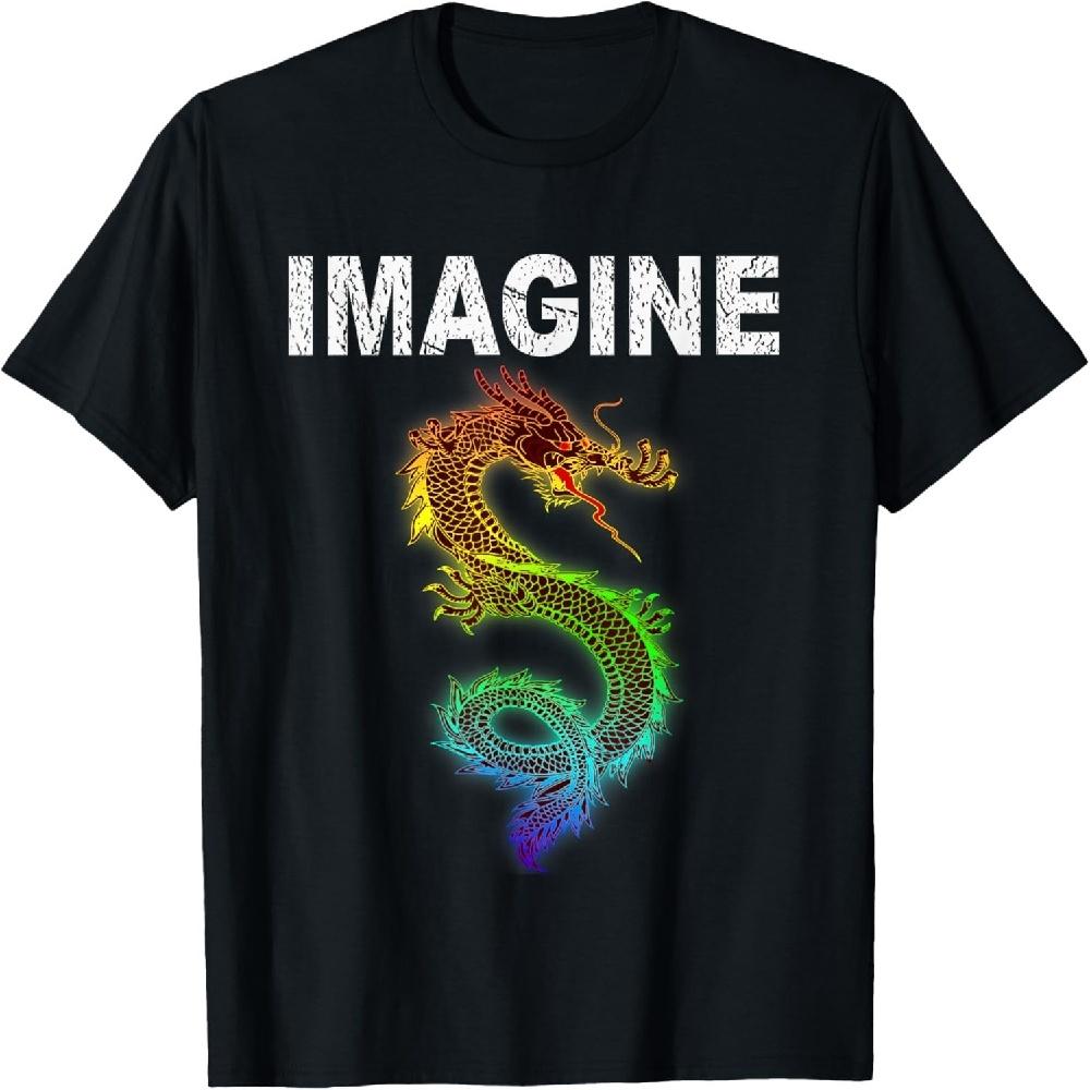 

IMAGINE Fantasy Dragon Style T-shirt Great For Gift T-Shirt S чорний