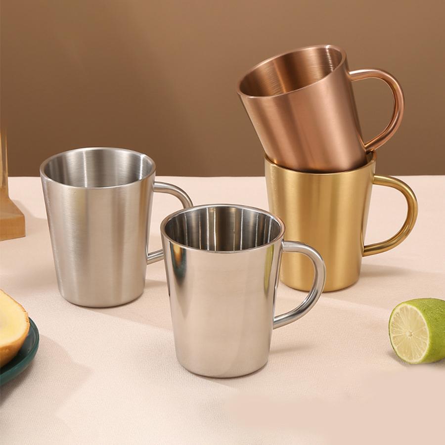1Pc304 Stainless Steel Korean Style Coffee Cup Available In Multiple Colors HeatResistant And Drop Resistant