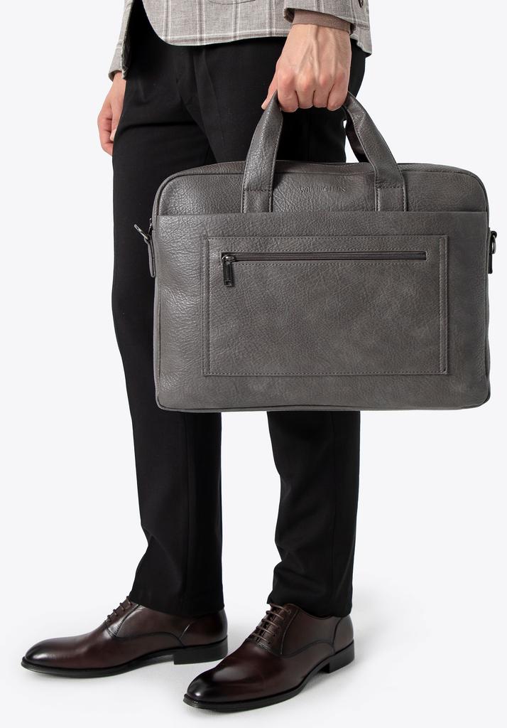 Wittchen Men's 17" Laptop Bag In Imitation Leather Gray