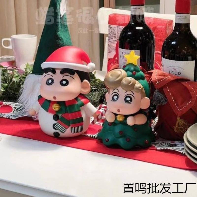 Adorable Crayon Shinchan Christmas Snowman Character Figurine For Desktop Decoration