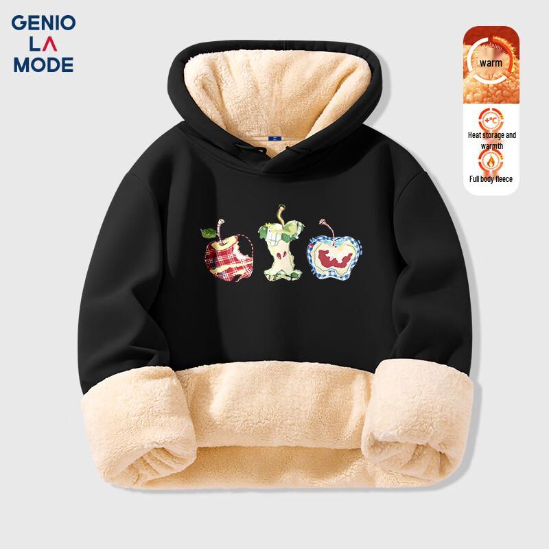 GENIOLAMODE Men's Cartoon Graphic Lamb Fleece Hoodie