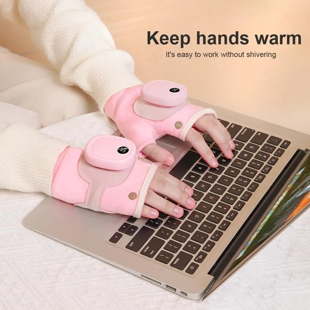 Electric Heating Gloves USB Rechargeable 3 Temp Gears Heated Mittens Winter Warm Waterproof Gloves Outdoor Travel Youpin