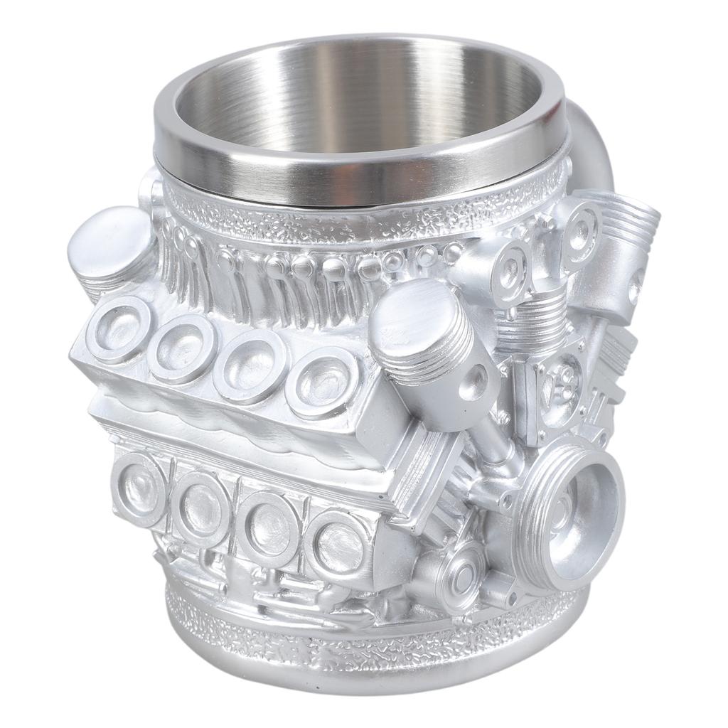 Automotive Engine Insulated Coffee Mug Stainless Steel Inner Cup Heat Resistant Water Container for Car Enthusiasts