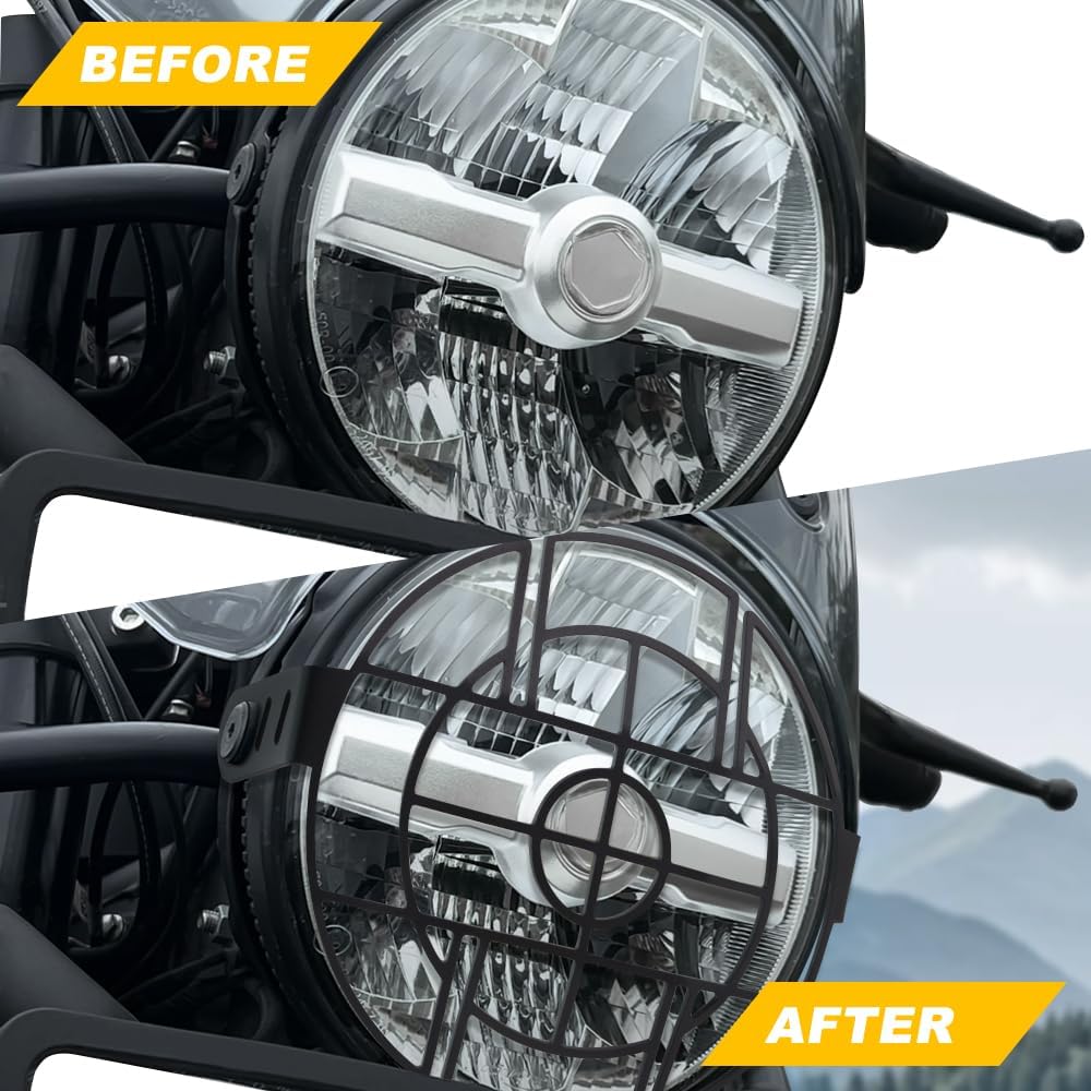 Headlight Guard Grille Cover Fit for Himalayan 450/Guerrilla 450 | Steel Construction, Protects Headlight from Debris/Impacts, Uses Original Screws,