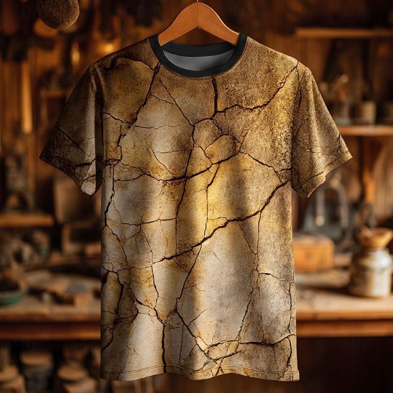 

Мужская футболка с оптической иллюзией, футболка с коротким рукавом и 3D-принтом, рубашка с круглым вырезом, преувеличенная дизайнерская, для вечеринок, улиц, повседневная, синяя, коричневая, зеленая, летняя XXXL