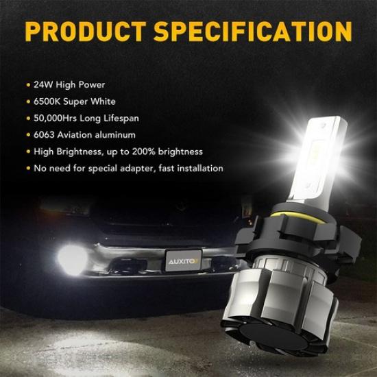 5202 H16 LED Fog Light Bulbs 6000K White 80W For 2007-2015 Chevy Silverado 1500