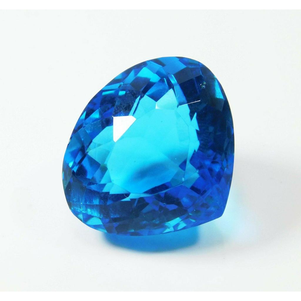 Lab-Created Ocean Blue Aquamarine 44.00 Carat Pear Cut Loose Gemstone