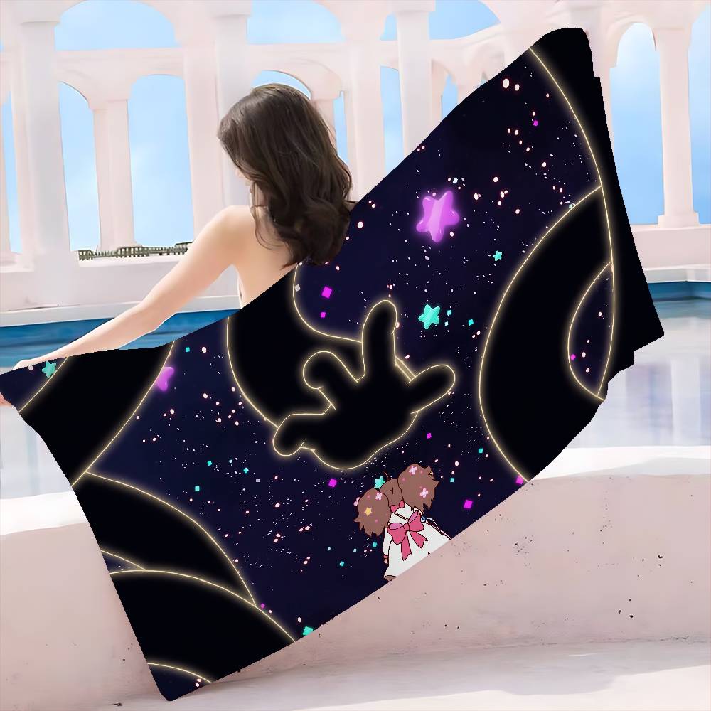 Bee And Puppycat Anime Big Microfiber Beach Towels Quick Dry Towel Sand Beach Towels Pool Towel for Travel Swim Pool Yoga