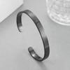 High Quality Titanium Steel Polished C Shape 6mm Open Bracelet Men's Fashion Punk Casual Cuff Bangles Couple Jewelry