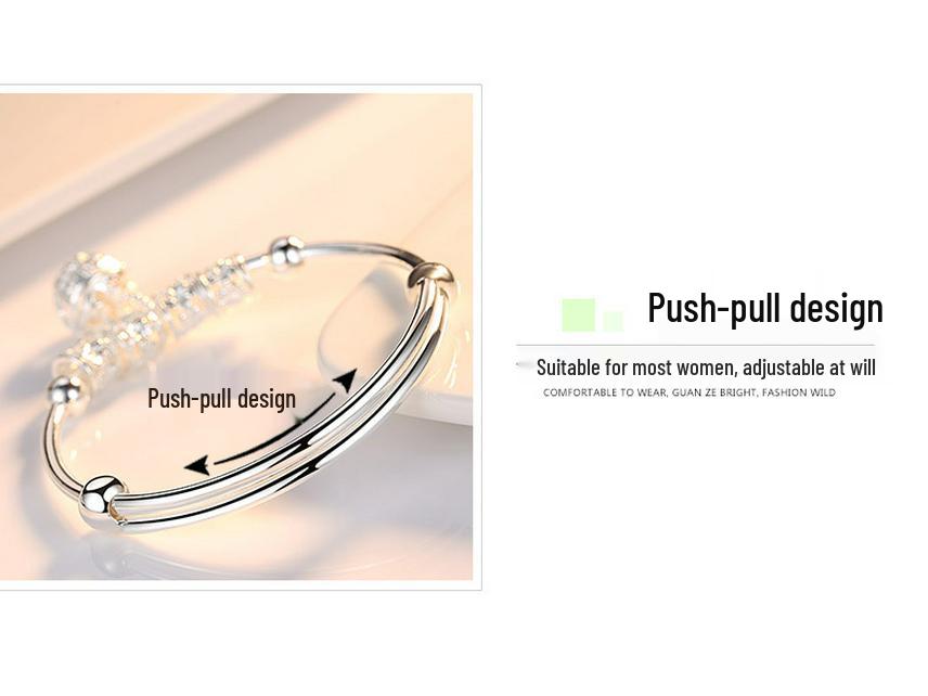 Zhenrong 925 Silber Damenarmband: Palastglocke, Japanischer & Koreanischer Stil, Modische Sterling Silber Rotierende Perle, Ethnischer Stil