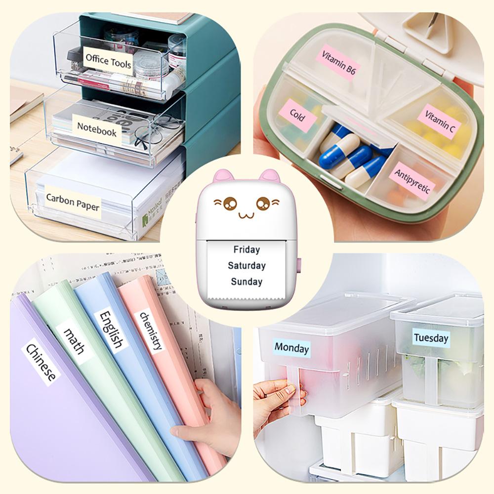 Bärbar Termisk Skrivare Mini Skriv Ut Foto Ficka Etikettskrivare 58mm Utskrift Trådlös BT Kompatibel Android IOS Skrivare