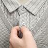 Winter Vacation Two Sweaters Men'S Polo Shirt With A Collar And Long Sleeves, Thick And Warm Base Shirt