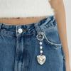 Fashionable Heart Pendant Stylish Bowknont Keychain Bag Charm Earphone Accessory Elegant Pearl Bowknot Heart Charm