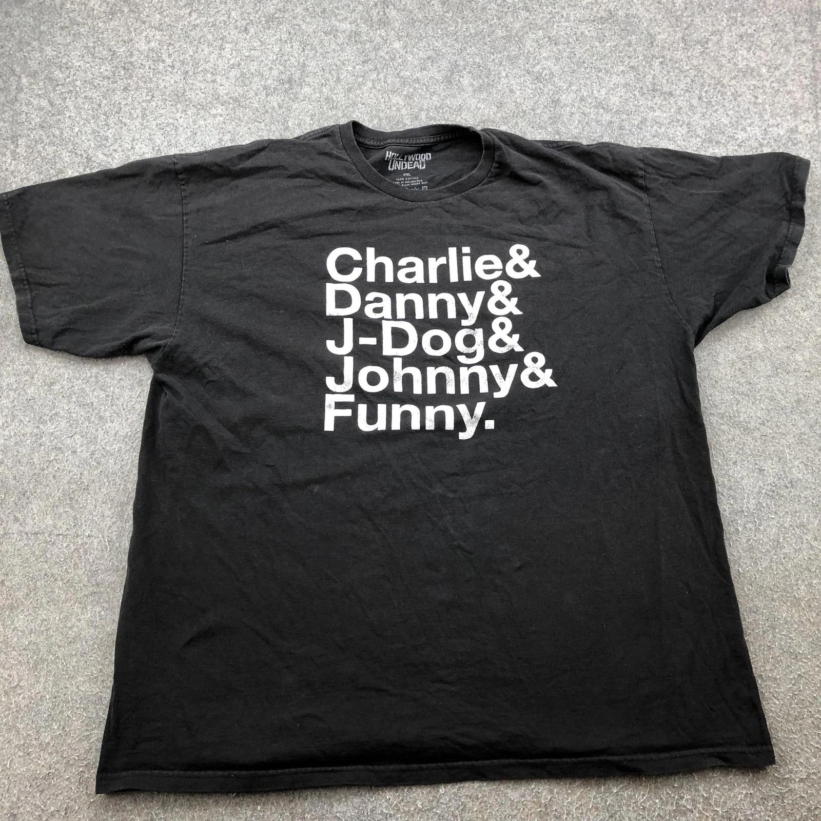 

Футболка Hollywood Undead Мужская 2XL Черная Графический рисунок с именами участников группы 2017 Хлопок L
