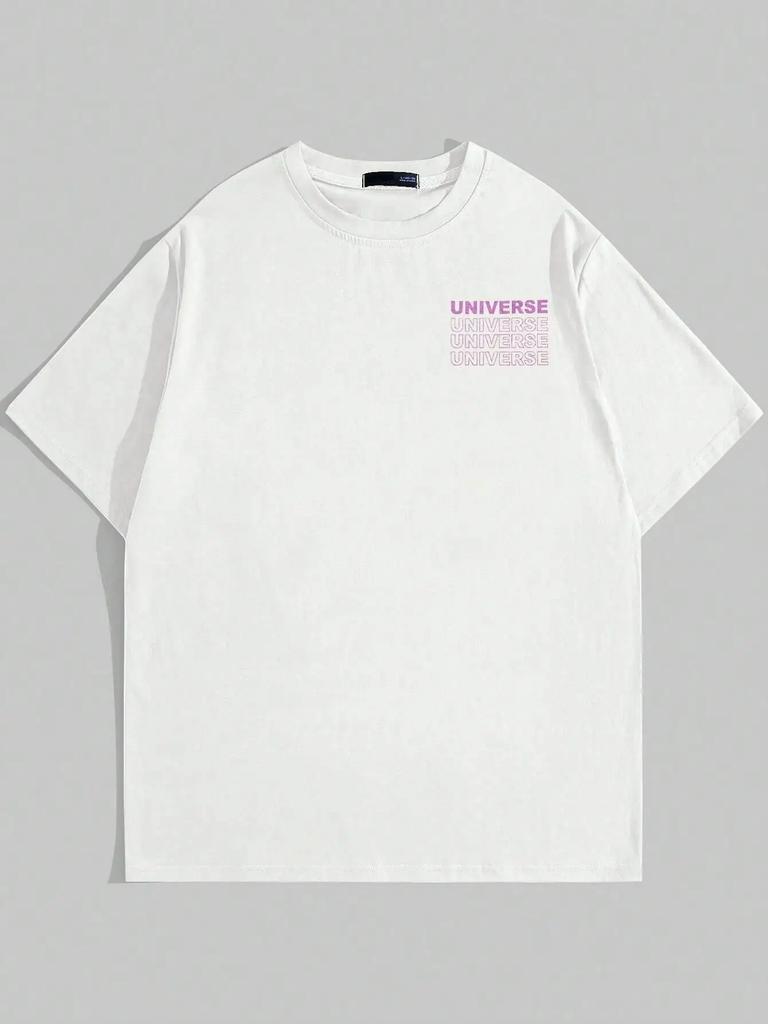 "The Secret of The Big Bang" Men's T-Shirt Summer Cotton Breathable Oversized Hip-Hop Street Style Graphic Short Sleeve Tee
