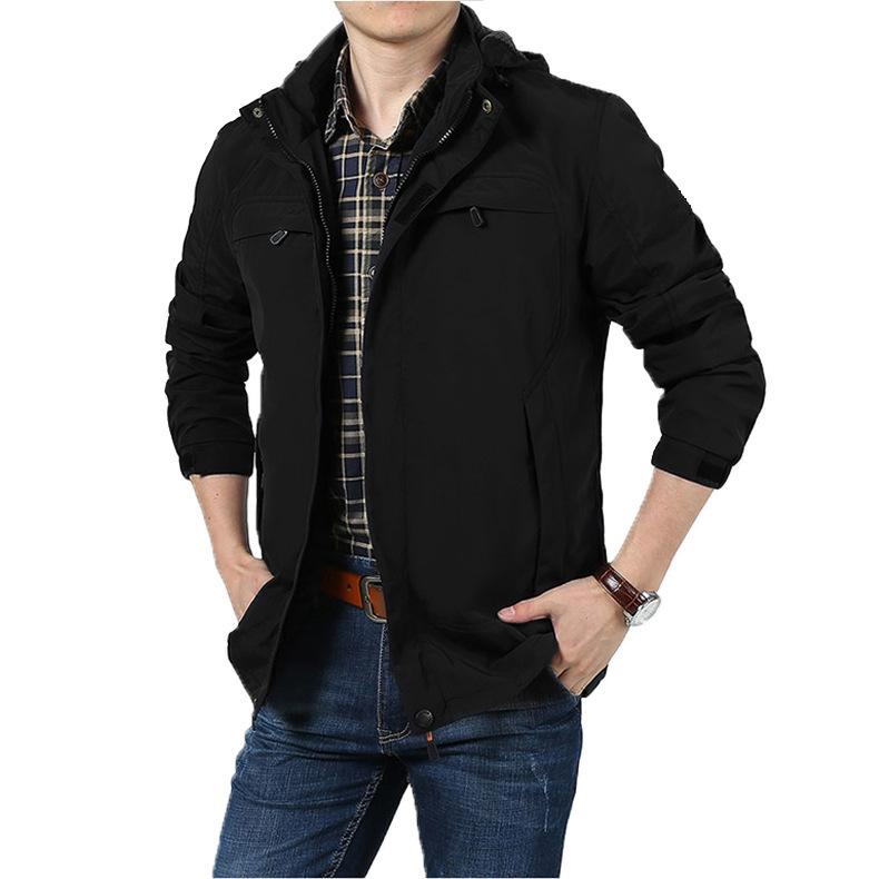 Autumn and winter outdoor casual jacket middle-aged jacket large size medium and long velvet thickened breathable men's jacket