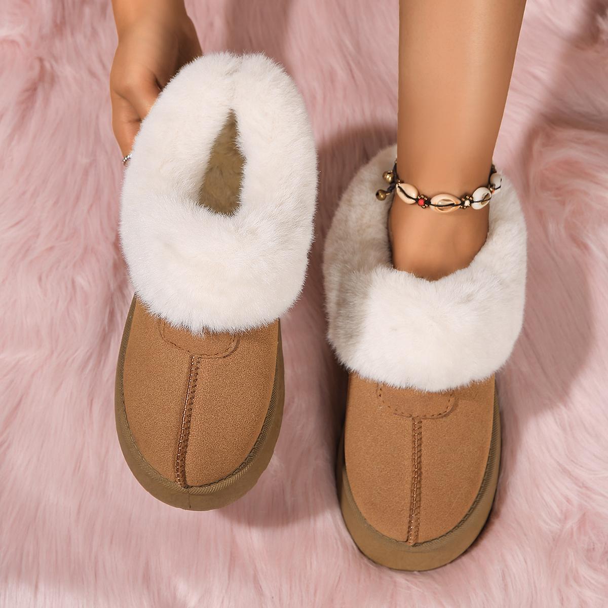 

Женские ботинки Новые зимние плюшевые ботинки на толстой подошве Повседневная хлопковая обувь Женские короткие плюшевые теплые хлопковые ботинки на плоской подошве Женские 42