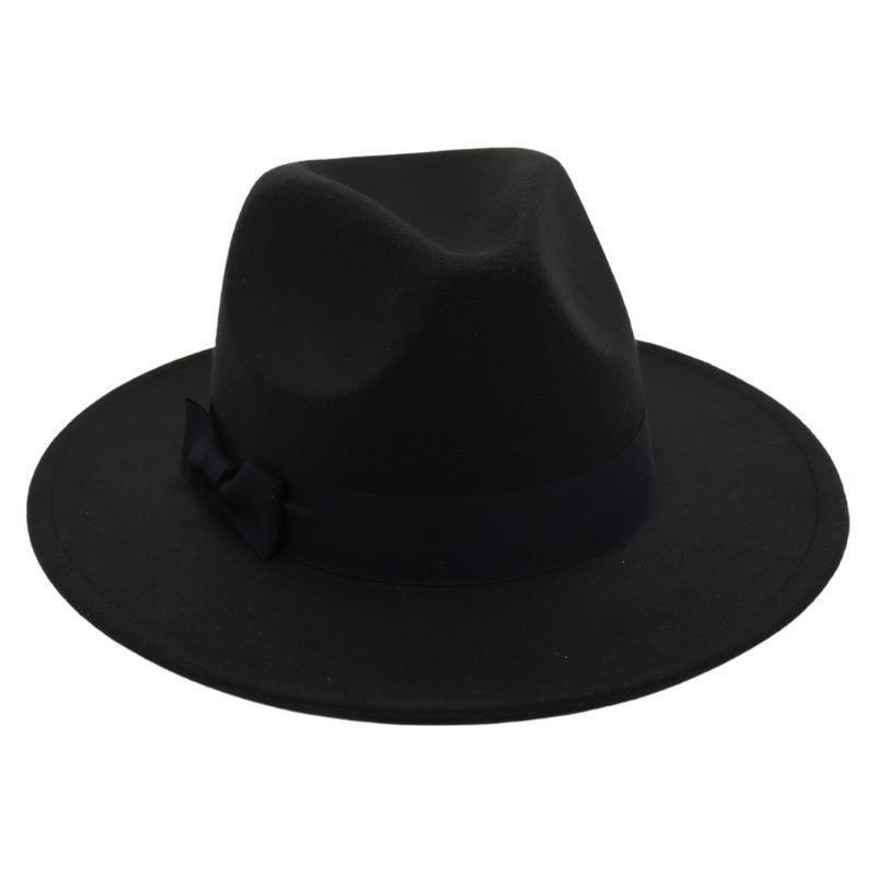 Vintage Performance Zylinder Schleife Anzug Jazzhut Herren und Damen Ausländischer Filzhut Hepburn Tweedhut