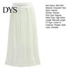Indoor And Outdoor Wear Skirt Women Pleated Midi Elastic High Waist Solid Color for Smooth Outline Slimming Daily