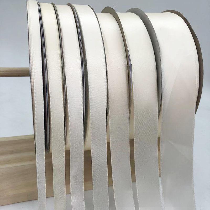 Milky White Polyester Ribbon for Gift Packaging (0.6-5cm)