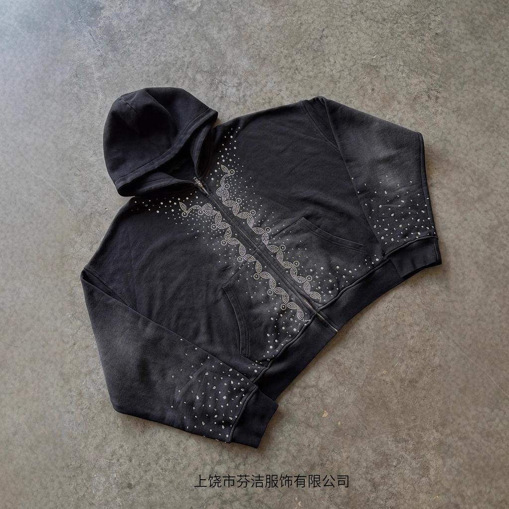 2025 New Dark Style Loose Pullover Zipper Pattern 3D Print Versatile Unisex Long-Sleeve Hoodie