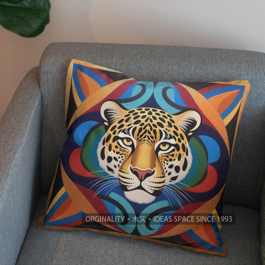 Federa per Cuscino Decorativa 2D con Fantasia Leopardo e Serpente Copricuscino Adatto per Divano Camera da Letto Auto