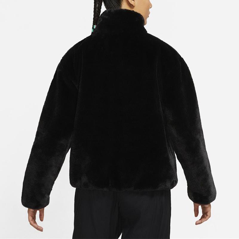 Nike Womens Oversized Swoosh Logo Jacket (Asia Sizing) Black Fossil Women Streetwear DO3792-010