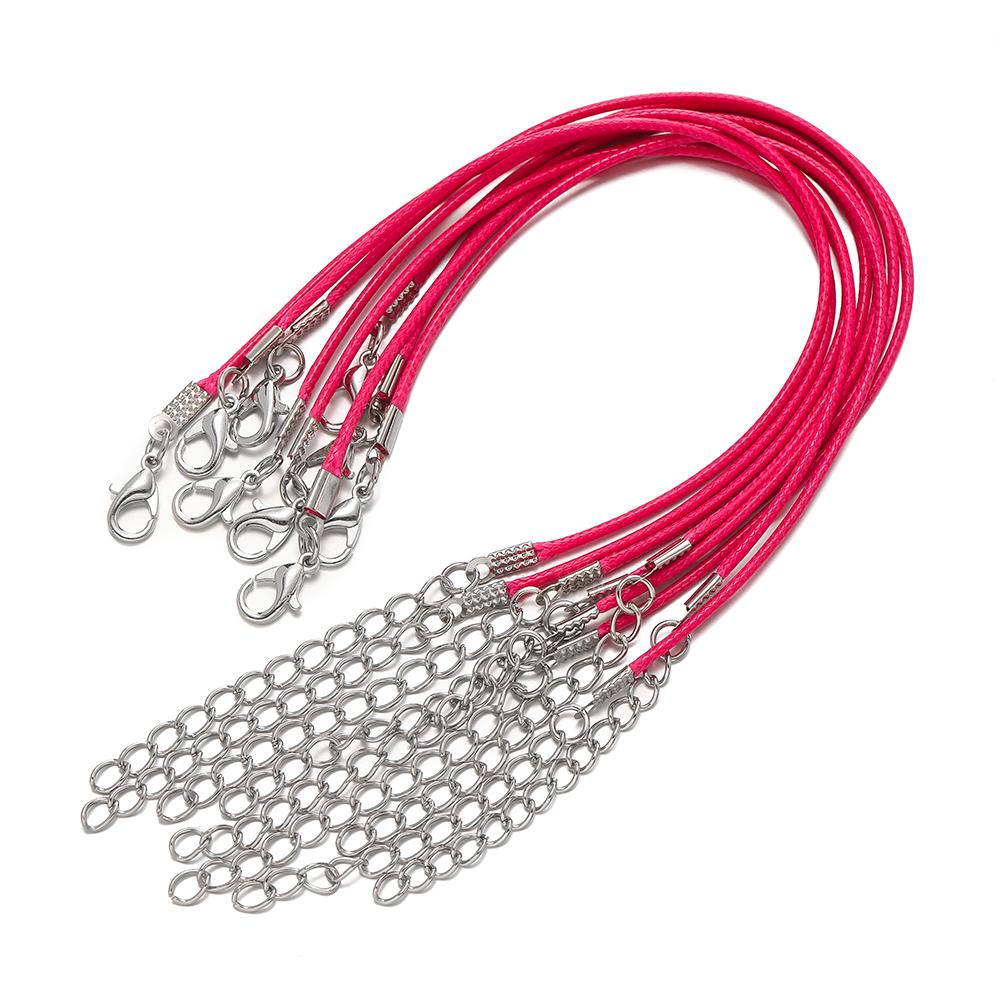 10pcs/Lots 1.5/2mm PU Leather Bracelet Cord  Kit Wax-Coated Braided Strings With Charms for Bracelet Jewelry Making Supplies
