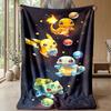 Pokémon Printed Flannel Throw Blanket Soft Warm Lightweight All Season Blanket for Sofa Bed Camping Home Decor Holiday Gift