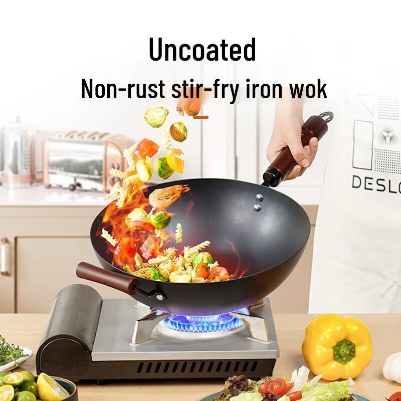 DESLON Refined Iron Wok, 30cm