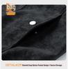 Men's Spring/Autumn Plus Size PU Leather & Corduroy Jacket - Trendy Lapel, Loose Fit, Hong Kong Style