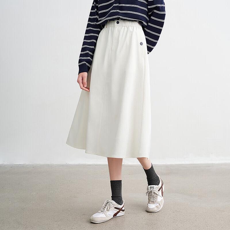 Chuyu Elegant Solid A-Line Midi Skirt