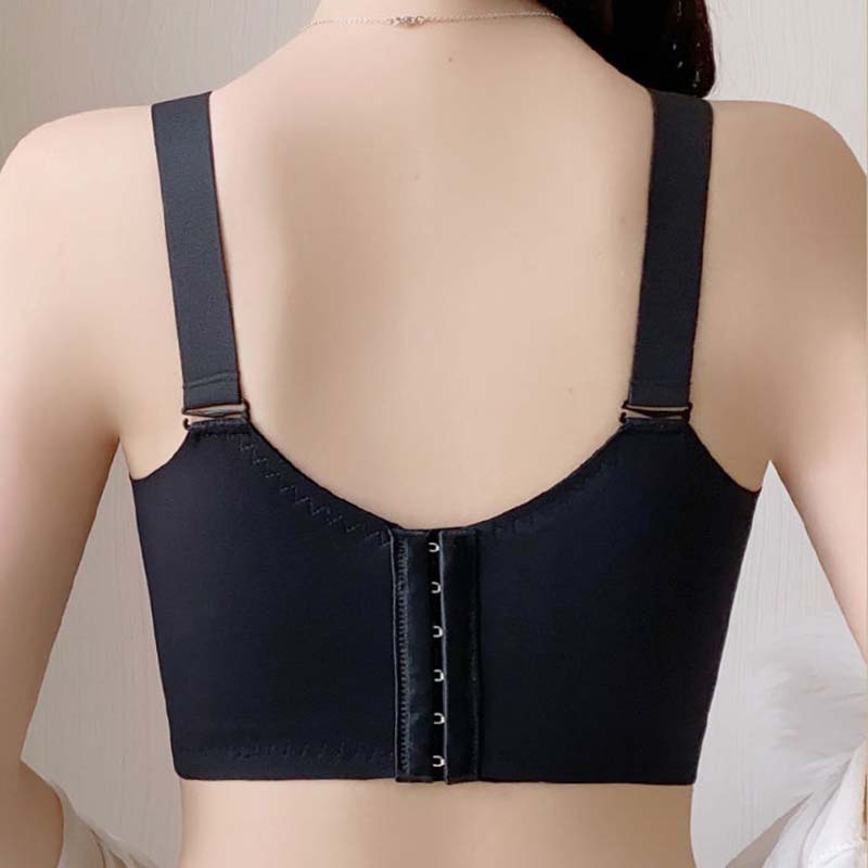 Large Breasts Show Small Without Steel Ring Latex Underwear Ladies Gathered Anti-sagging Adjustable Thin Section Bra