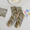 5Pairs Breathable Floral Short Socks Patchwork Retro Socks Soft Mid Tube Socks  Female