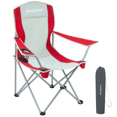 KingCamp Faltbarer Campingstuhl mit Armlehnen - Rot und Grau
