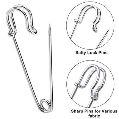 Silver DIY Craft Stainless Steel Jewelry Small Brooch Needles Safety Pins Large Safety Pin For 38/45/50/55/60/65/70/75/80/100mm