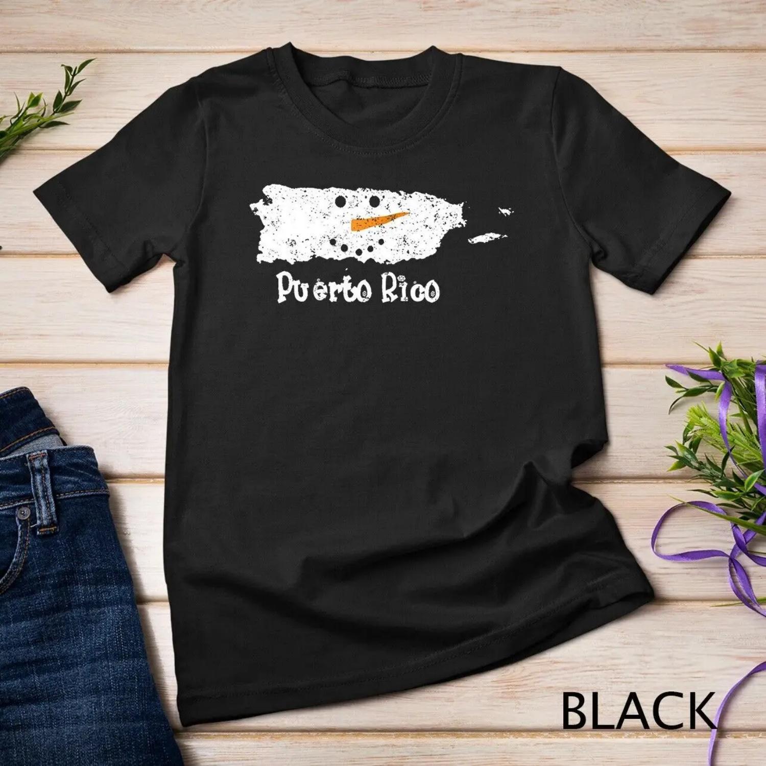 Snow Man Head Puerto Rico T Shirt Snowman S