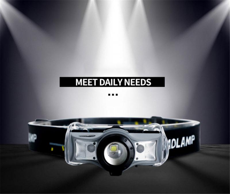 Mini lanternă cu senzor puternic, reîncărcabilă, cu USB, lanternă, faruri, cu LED, pentru cap, pentru camping