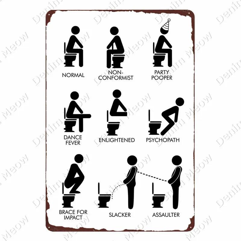 Keine Ablagerungen Vintage Metallblechschilder, Toilettenschilder, Retro Plakette, Lustiges Wortkunst-Poster, Bar, Café, Wanddekoration, Damen Herren