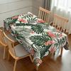 Tropical Green Palm Leaf Tablecloth for Table Decor Summer Hawaii Pink Flower Leaves Kitchen Dining Table Cloth Party Decoration